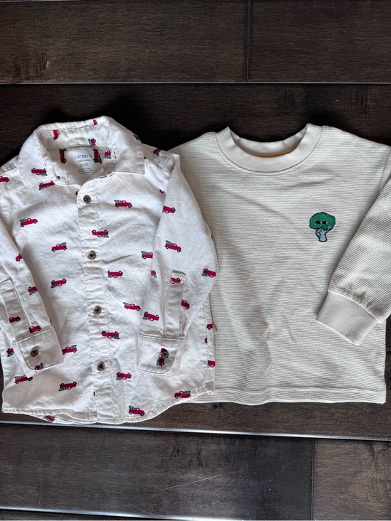 wonder nation Other - 💜3/$15 Wonder Nation & Carter’s Toddler Holiday Red Truck & Broccoli Sweater 2T